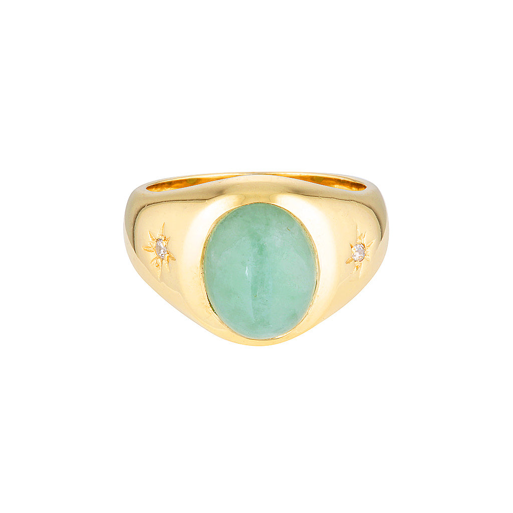 Cocktail Hour Signet Ring - Amazonite