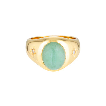 Cocktail Hour Signet Ring - Amazonite