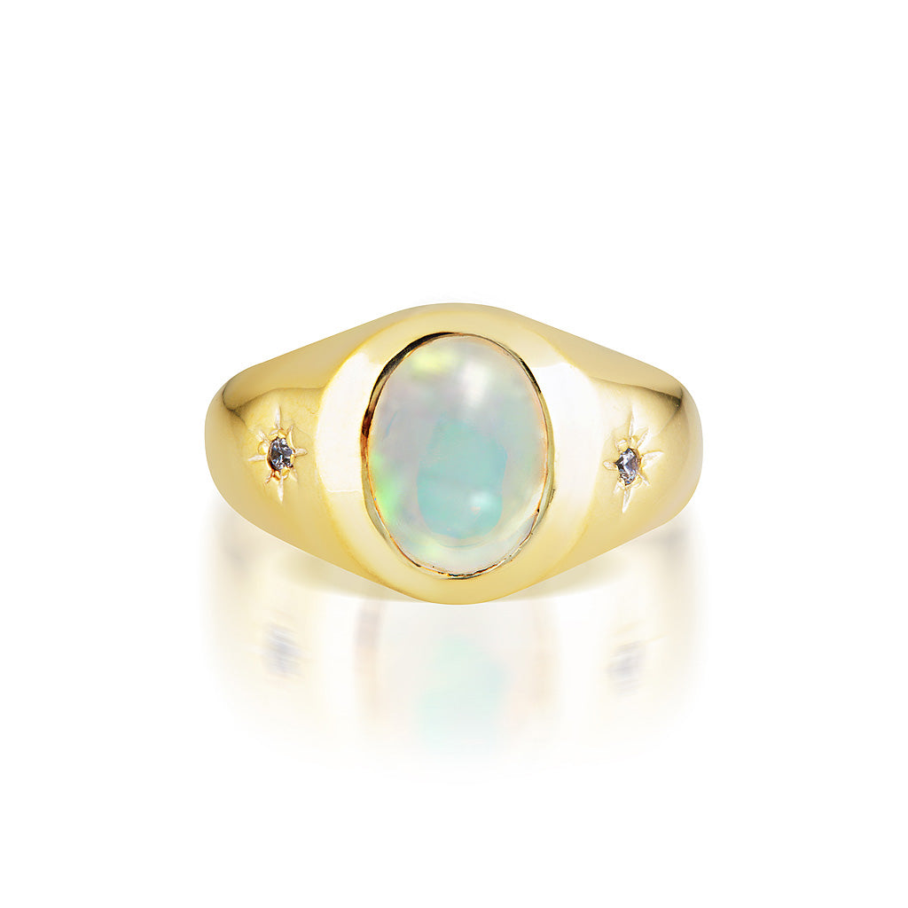 Cocktail Hour Signet Ring - Opal/Gold
